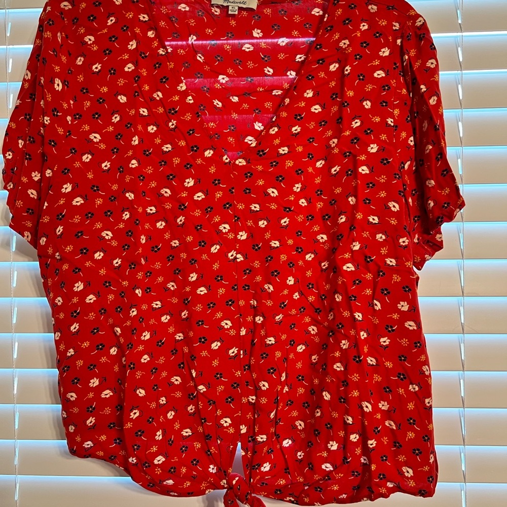 Floral Red Women's Top